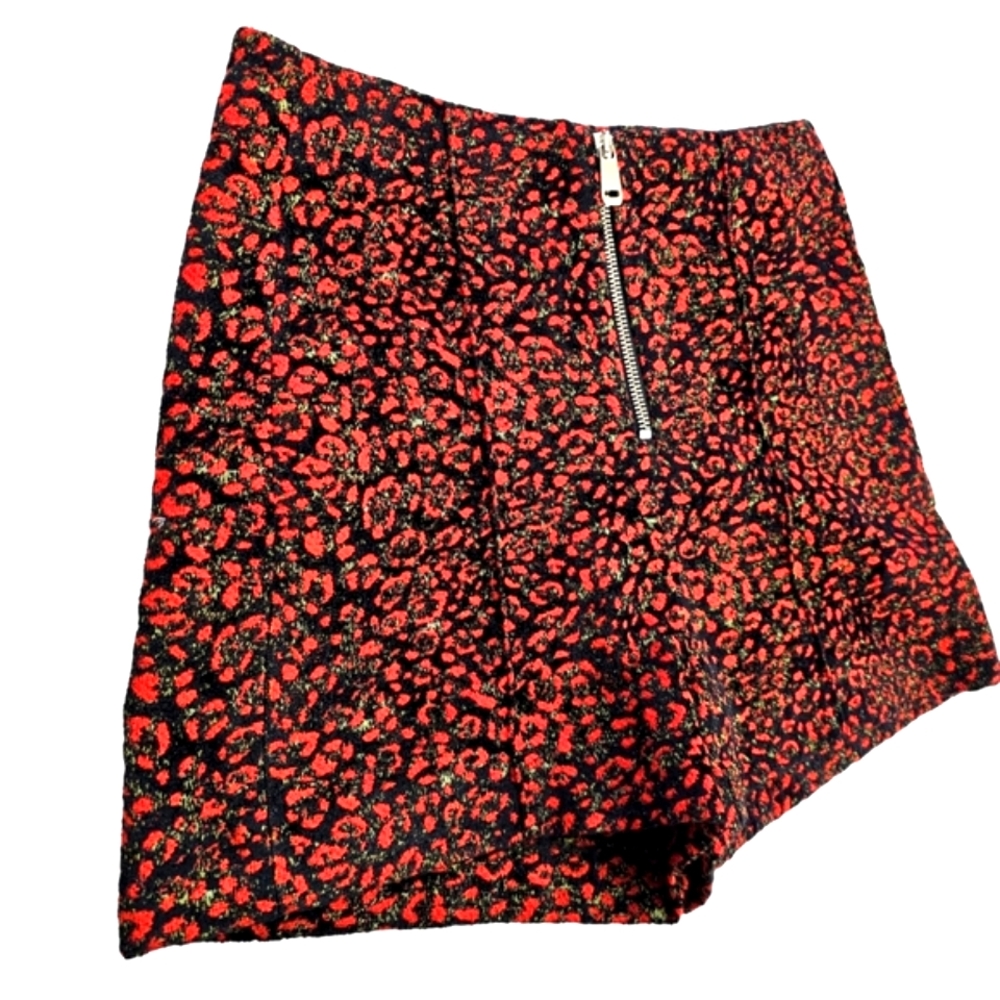 Zara Basic Red / Black Flat Panel Jacquard Dressy… - image 8